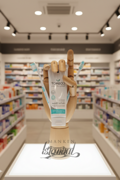 Ahşap Cilalı Sağ Erkek El 30 cm-Eskiz El Mankeni