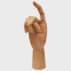 Ahşap Cilalı Sağ Erkek El 30 cm-Eskiz El Mankeni