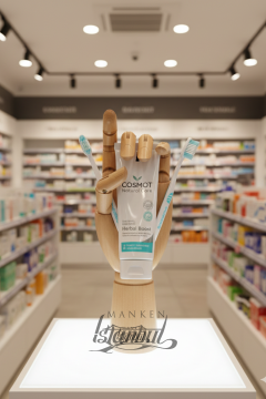 Ahşap Cilalı Sol Erkek El 30 cm-Eskiz El Mankeni