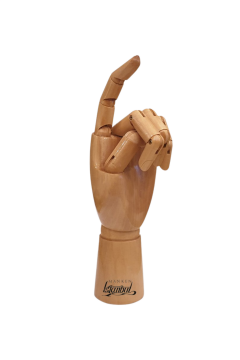 Ahşap Cilalı Sol Erkek El 30 cm-Eskiz El Mankeni