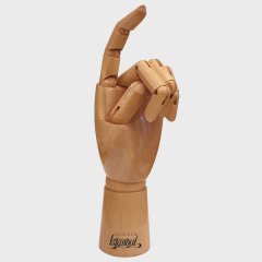 Ahşap Cilalı Sol Erkek El 30 cm-Eskiz El Mankeni