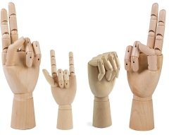 Ahşap Cilalı Sol Bayan El 25 cm-Eskiz El Mankeni