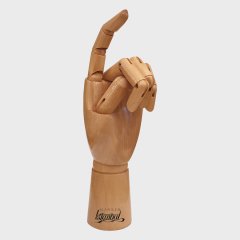 Ahşap Cilalı Sol Bayan El 25 cm-Eskiz El Mankeni