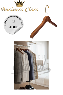 44 Cm Masif Ahşap Takım Palto Askısı Ceket Askısı