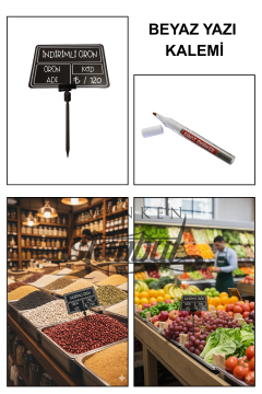 Yazı Kalemli 10 Adet Yaz Sil Sapla Saplamalı Fiyat Etiketi