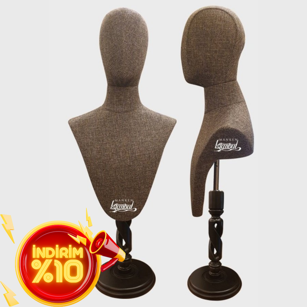 Erkek kumaş kafalı gömlek ve aksesuar mankeni