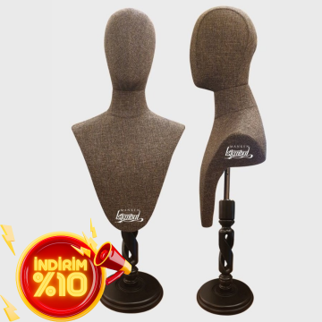 Erkek kumaş kafalı gömlek ve aksesuar mankeni