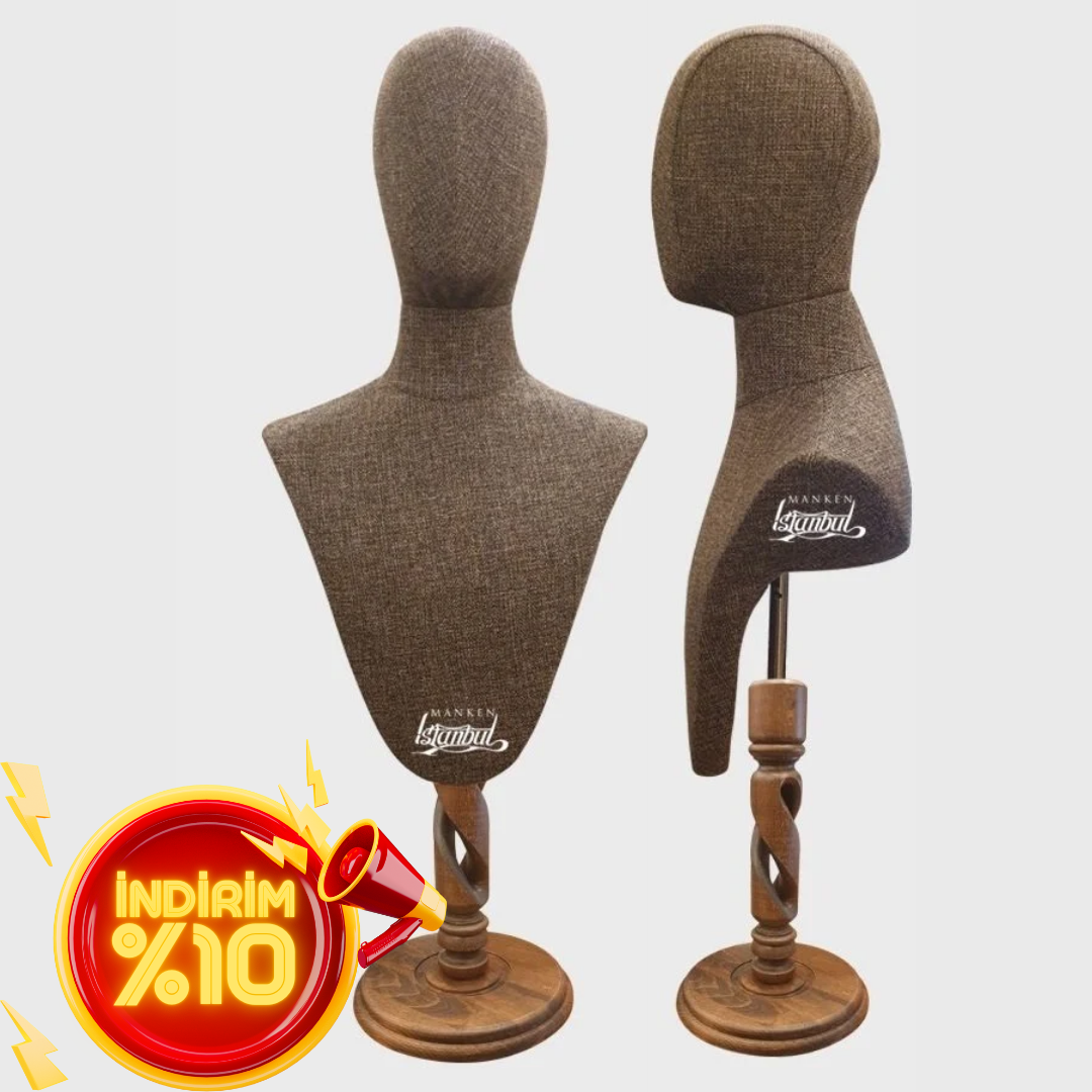 Erkek kumaş kafalı gömlek ve aksesuar mankeni