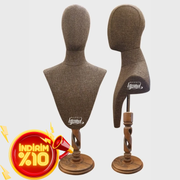 Erkek kumaş kafalı gömlek ve aksesuar mankeni