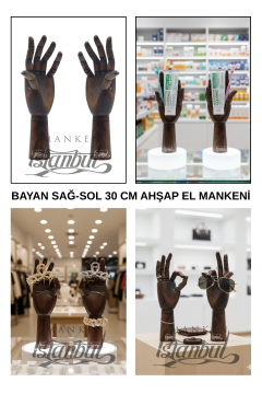 Ahşap Ceviz Sol ve Sağ Bayan El  25 cm-Eskiz El Mankeni