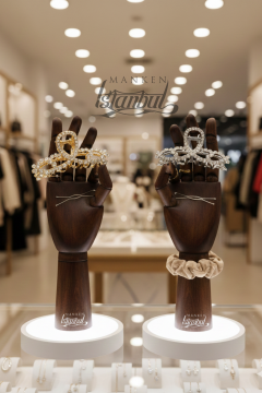 Ahşap Ceviz Sol ve Sağ Bayan El  25 cm-Eskiz El Mankeni