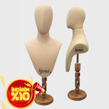 Erkek kumaş kafalı gömlek ve aksesuar mankeni