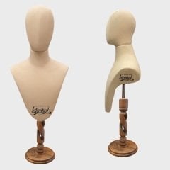 Erkek kumaş kafalı gömlek ve aksesuar mankeni