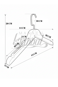 44 Cm Masif Ahşap Takım Palto Askısı Ceket Askısı