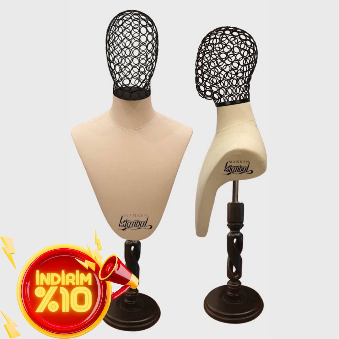 Erkek tel kafalı gömlek ve aksesuar mankeni