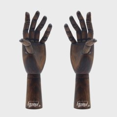 Ahşap Ceviz Sol ve Sağ Erkek El  30 cm-Eskiz El Mankeni