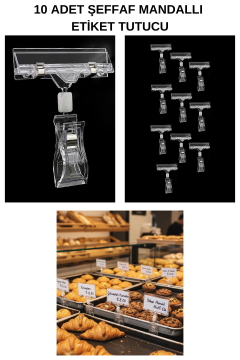 10 Adet Şeffaf (360 Derece Hareket Edebilir Dönebilir)