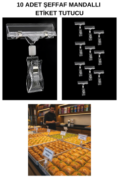 10 Adet Şeffaf (360 Derece Hareket Edebilir Dönebilir)