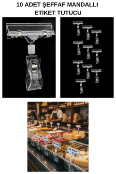 10 Adet Şeffaf (360 Derece Hareket Edebilir Dönebilir)