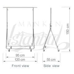 Yüksek Kalite Katlanabilir Siyah Metal Orta Stand