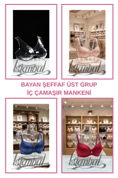 Sutyen Sergileme Mankeni - Vitrin İçin Şeffaf Gövde Mankeni