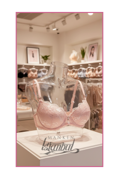 Sutyen Sergileme Mankeni - Vitrin İçin Şeffaf Gövde Mankeni