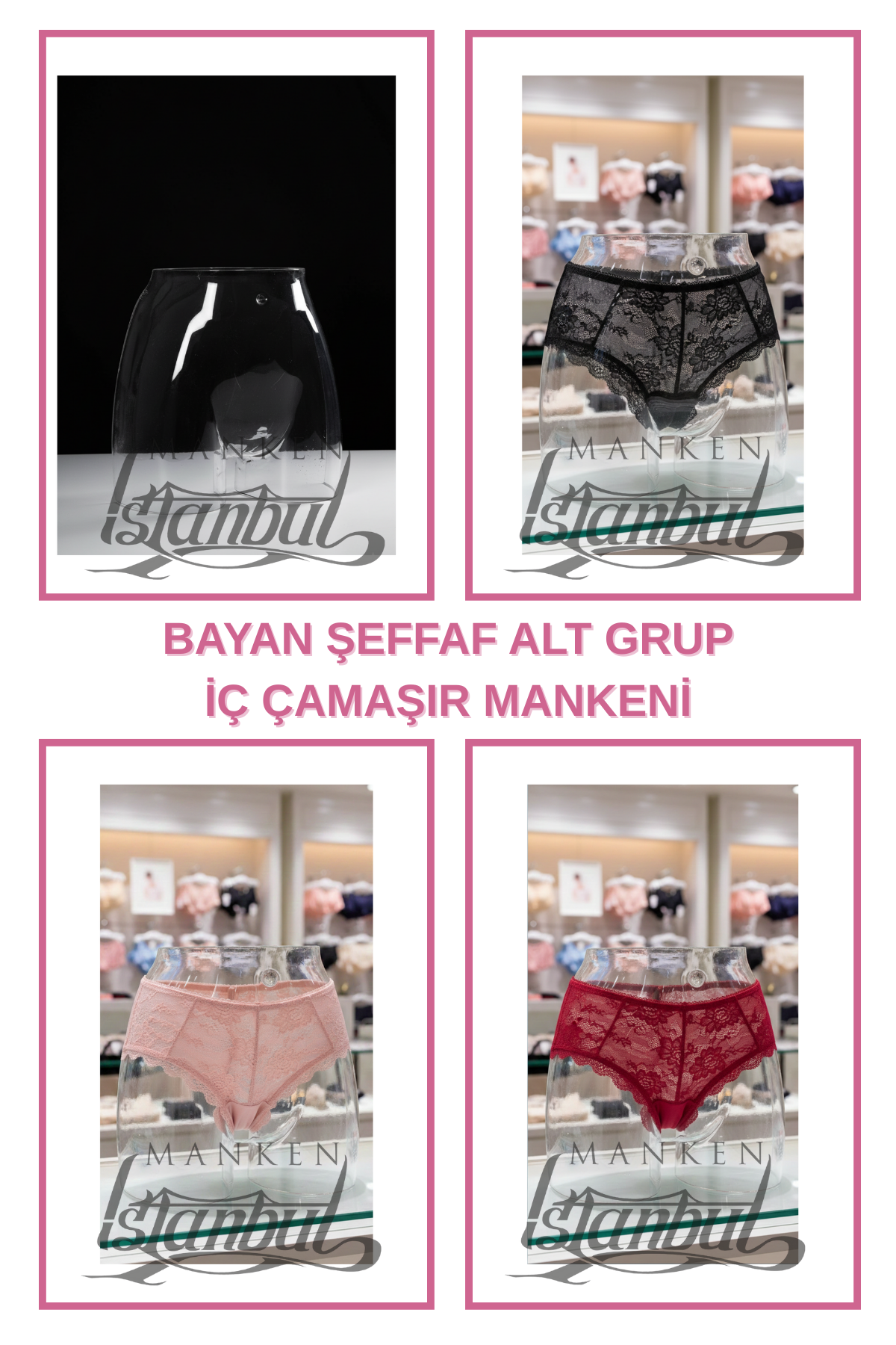 Külot Sergileme Mankeni - Vitrin İçin Şeffaf Gövde Mankeni