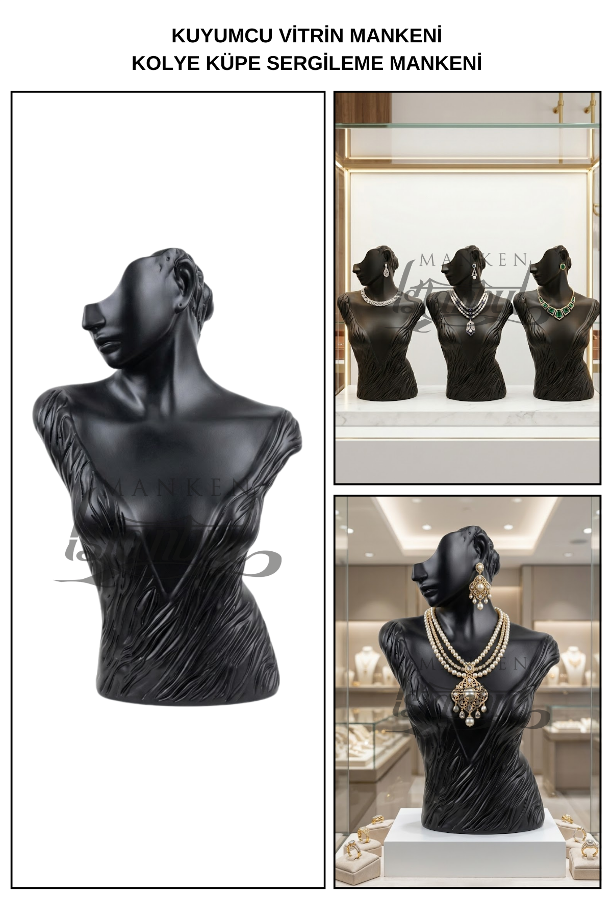 Kuyumcu Vitrin Mankeni-Kolye Küpe Sergileme Mankeni