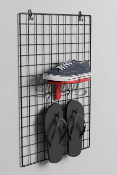 Kırmızı Tel Panoya Geçme Plastik Ayakkabı Standı