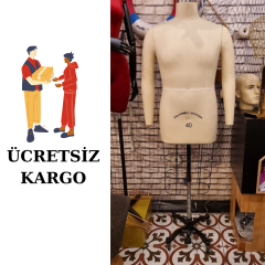 52 Beden Erkek Yarım Vücut Profesyonel Prova Mankeni