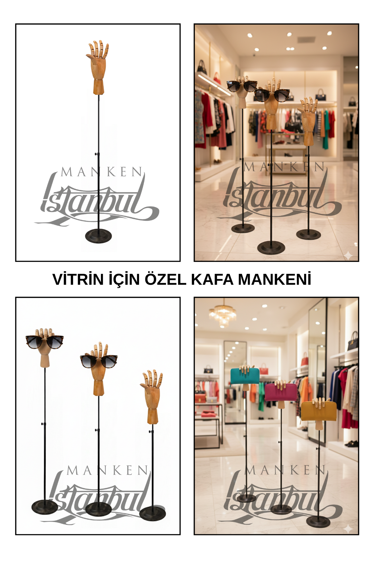 Yükseklik Ayarlanabilir Ahşap El Mankeni Şık tasarımıyla Estetik Dikkat Çeker