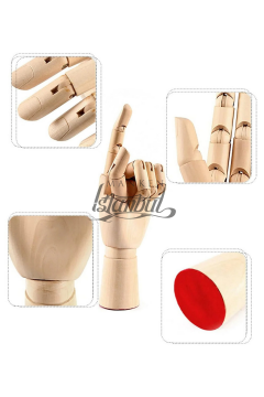 Ahşap Sol Bayan El 25 cm-Eskiz El Mankeni