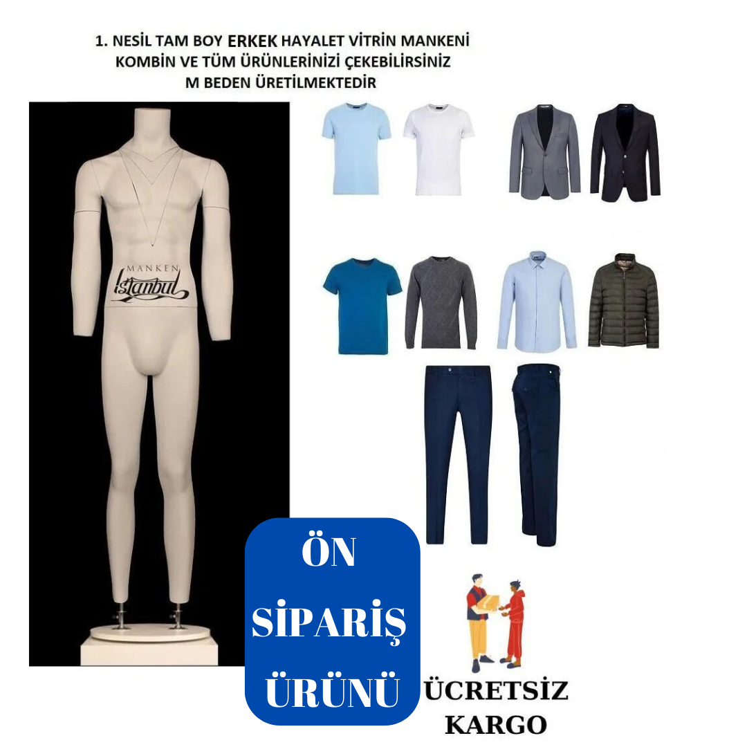 (ÖN SİPARİŞ) 1.Nesil Fotoğraf Erkek Çekim Mankeni Hayalet Manken- Ghost Mannequin