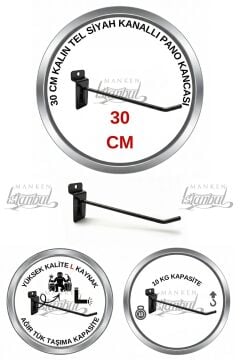 Ağır Yük 10 Kg Taşıma Kapasitesi Delüks 30 Cm Kanallı Pano Kancası