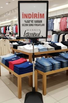 Siyah Renk A4 Ayaklı Etiketlik Fiyat Etiketi Sepet Etiketi