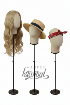 Delüks Yükseklik Ayarlanabilir Kumaş Kafa Mankeni