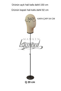 Delüks Yükseklik Ayarlanabilir Kumaş Kafa Mankeni