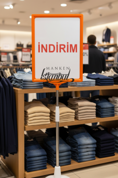 Turuncu Beyaz Renk A4 Ayaklı Etiketlik Fiyat Etiketi Sepet Etiketi