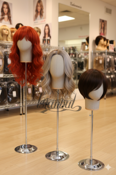 Delüks Yükseklik Ayarlanabilir Kumaş Kafa Mankeni