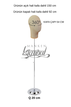 Delüks Yükseklik Ayarlanabilir Kumaş Kafa Mankeni