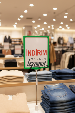 Yeşil Beyaz Renk A4 Ayaklı Etiketlik Fiyat Etiketi Sepet Etiketi
