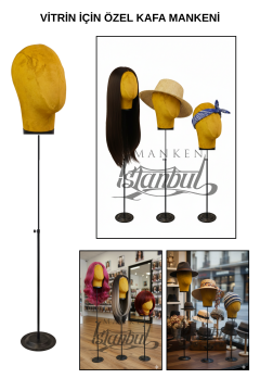 Delüks Yükseklik Ayarlanabilir Kumaş Kafa Mankeni