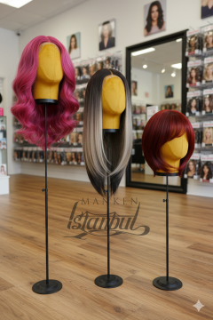 Delüks Yükseklik Ayarlanabilir Kumaş Kafa Mankeni