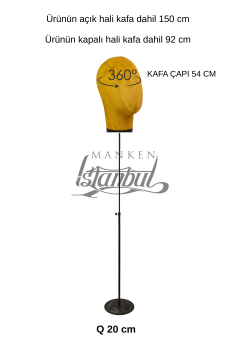 Delüks Yükseklik Ayarlanabilir Kumaş Kafa Mankeni