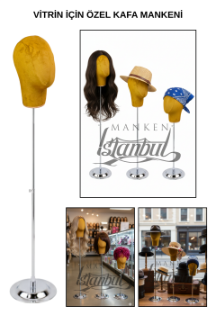 Delüks Yükseklik Ayarlanabilir Kumaş Kafa Mankeni