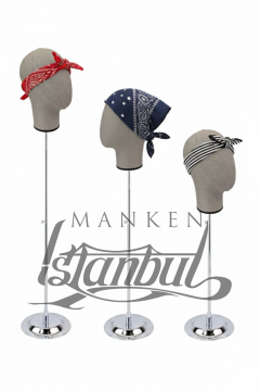 Delüks Yükseklik Ayarlanabilir Kumaş Kafa Mankeni