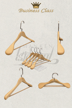 10 Adet Delüks 44 CM Masif Ahşap Ceket Askısı Elbise Askısı Takım Askısı