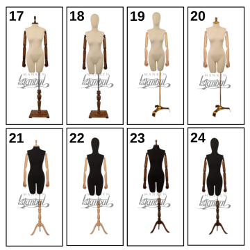 Ahşap Kollu 36/38/40/42/44/46 Beden Terzi Mankeni Vitrin Mankeni