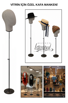 Delüks Yükseklik Ayarlanabilir Kumaş Kafa Mankeni