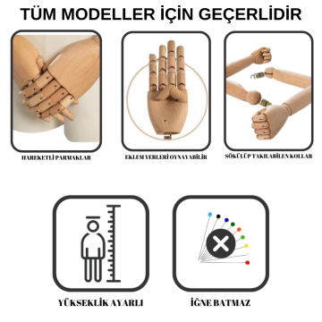 Ahşap Kollu 36 İle 46 Beden Terzi Mankeni Vitrin Mankeni